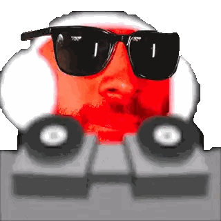 Bearded Man With Sunglasses Behind Speakers Sticker