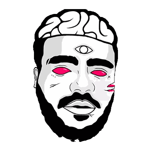 Bearded Man With Third Eye Sticker