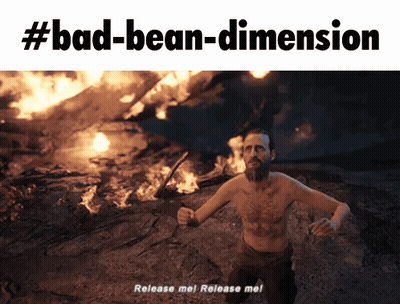 Bearded Man With Torch In Front Of Fire Saying Release Me GIF