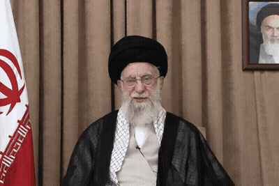 Bearded Man With Turban Glasses Iran Flag GIF
