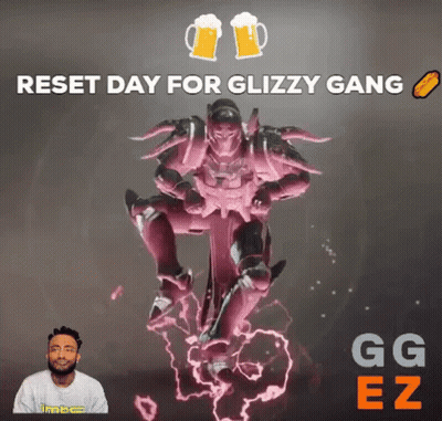 Bearded Man With Video Game Character Saying Reset Day For Glizzy Gang GIF