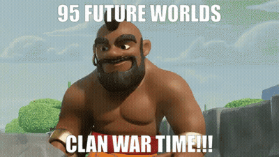 Bearded Mohawk Cartoon Says 95 Future Worlds Clan War Time GIF