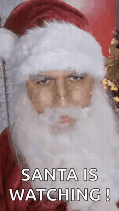 Bearded Santa Claus With Glasses Watching GIF