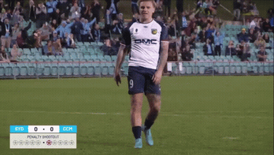 Bearded Soccer Goalie Jumping In Front Of Net GIF