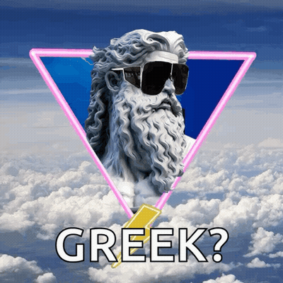 Bearded Statue With Sunglasses Saying Greek