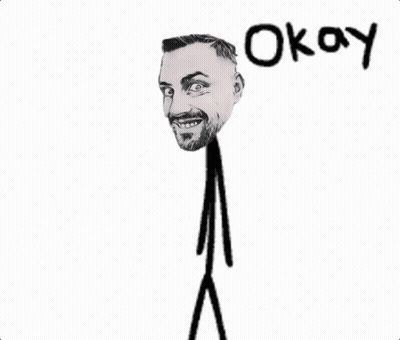 Bearded Stick Figure Saying Okay GIF