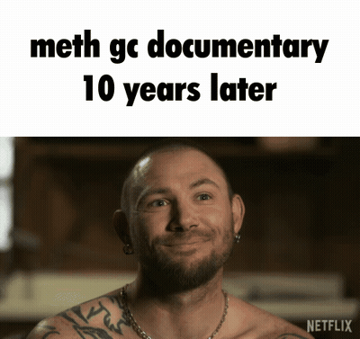 Bearded Tattooed Man Smiling Meth Gc Documentary 10 Years Later GIF