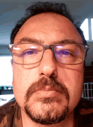 Bearded White Guy Blinking GIF