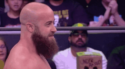 Bearded Wrestler Facing Crowd GIF