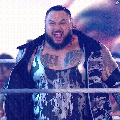 Bearded Wrestler With AA Tattoo On Chest GIF