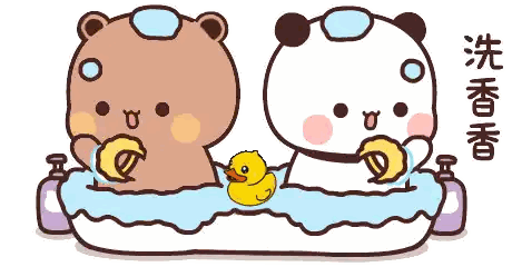 Bears Bathing With Rubber Duck Sticker