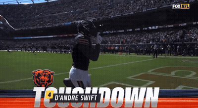 Bears Football Player Kneeling With Tough Down GIF