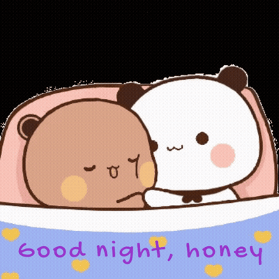 Bears Laying Together Good Night Honey GIF