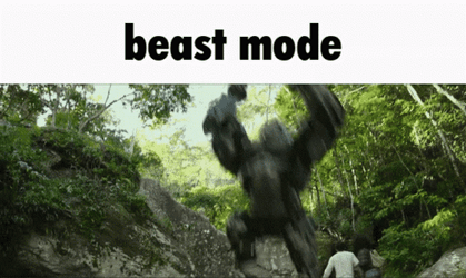 Beast Mode Gorilla Splashing Water GIF
