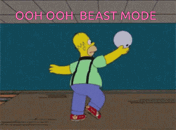Beast Mode Homer Simpson Bowling GIF