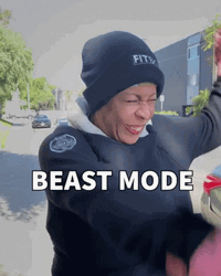 Beast Mode Woman Throwing Punches GIF