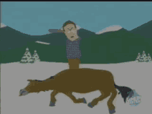 Beating A Dead Horse In The Winter GIF