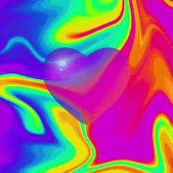 Beating Heart Neon Retro Rainbow Animation GIF