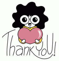 Beating Heart Thank You Nerd Girl Cartoon GIF