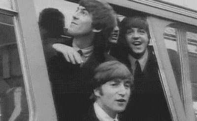 Beatles Riding Bus Looking Out Window GIF