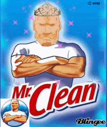 Beautification Mr Clean Wearing Crown  GIF
