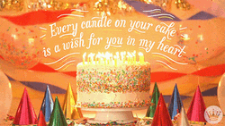 Beautiful Cake With Burning Candles Happy Birthday GIF
