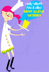 Beautiful Cartoon Baker Happy Birthday GIF