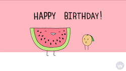 Beautiful Cartoon Fruits Happy Birthday GIF