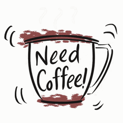 Beautiful Cartoon Need Coffee GIF