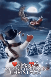 Beautiful Christmas Snowman Waving GIF