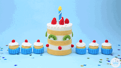 Beautiful Colorful Cupcakes Happy Birthday GIF