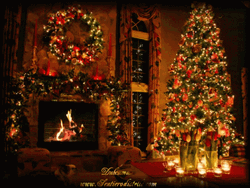 Beautiful Cozy Fireplace Merry Christmas GIF