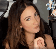 Beautiful Flirtatious Woman Rubbing Hands  GIF