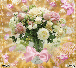 Beautiful Flowers Garden Roses Ribbon GIF
