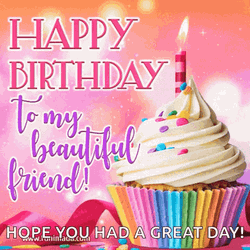 Beautiful Friends Happy Birthday Graphics Design GIF