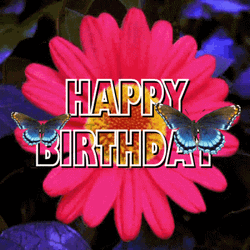 Beautiful Glowing Flower Happy Birthday GIF