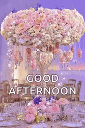 Beautiful Good Afternoon Pink Flower Bouquet GIF