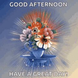 Beautiful Good Afternoon Shining Flower Vase GIF