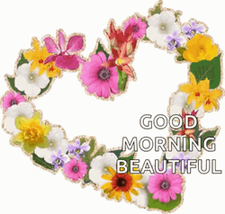 Beautiful Good Morning Flower Wreath GIF