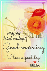 Beautiful Good Morning Wednesday Flower Vase GIF