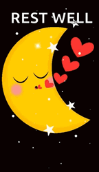 Beautiful Good Night Sleeping Moon GIF