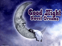 Beautiful Good Night With Moon And Kid GIF