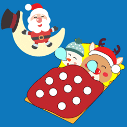 Beautiful Good Night With Santa And Reindeer GIF