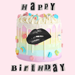 Beautiful Gothic Lips Happy Birthday GIF