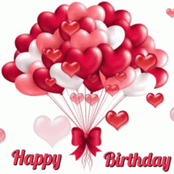 Beautiful Happy Birthday Balloons Hearts GIF