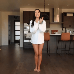 Beautiful Lady Jumping Up And Down GIF