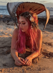 Beautiful Mermaid On Beach GIF