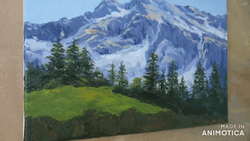 Beautiful Mountains Painting GIF