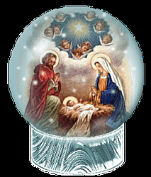 Beautiful  Nativity Of Jesus Christ Snow Globe GIF