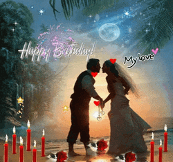 Beautiful Night Kiss Happy Birthday Husband GIF